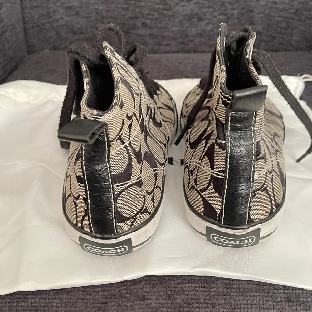 Coach Women's High-Top Sneakers - Black and Grey - Picture 3 of 8